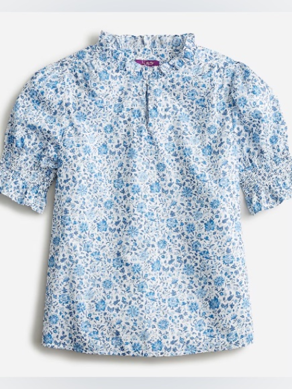 NWT J. Crew Ruffleneck keyhole top in Liberty® Grace Emily Bell fabric